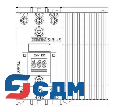 3RF3410-1BD04 Полупроводниковые 3-фазные реверсивные контакторы SIRIUS 3RF34
