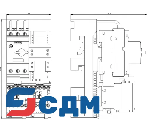 3RA2210-0FD15-2BB4 3RA22 для монтажа на адптер сборных шин с межосевым расстоянием 60 мм