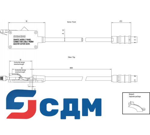 6AV2181-5AF08-0AX0 Соединительный кабель