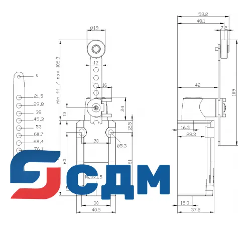 3SE5132-0CJ60 Корпуса шириной 40 мм в соотв. с EN 50041