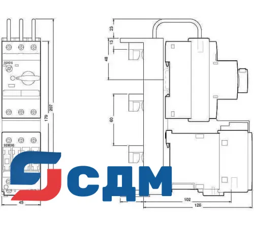 3RA1120-4CD26-0BB4 Сборка прямого пуска SIRIUS для системы сборных шин
