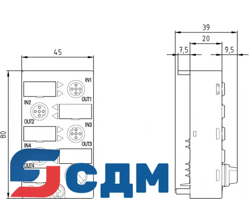3RK2400-1GQ20-1AA3 Модуль дискретного ввода/вывода К45 с IP67
