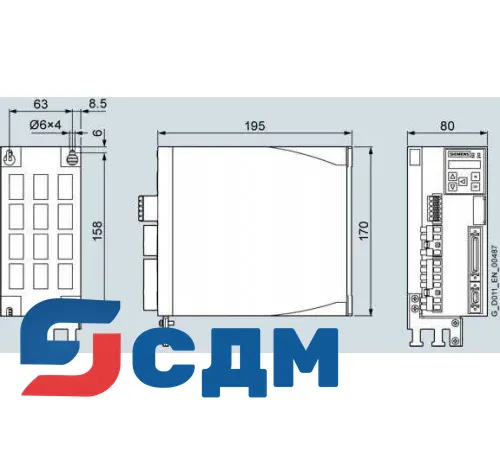 6SL3210-5FB10-8UA0 Базовый сервопреобразователь SINAMICS V90