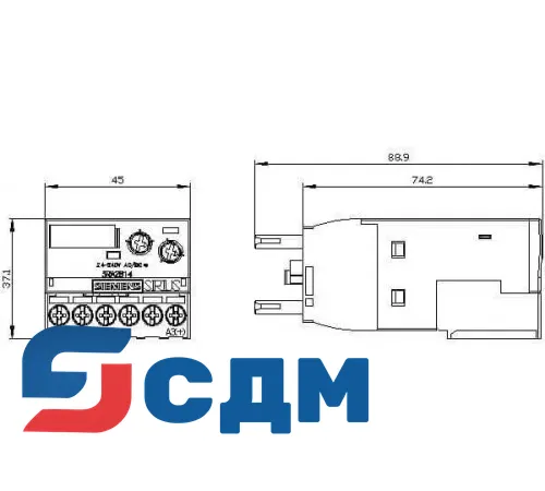3RA2814-1AW10 Блоки вспомогательных контактов с выдержкой времени