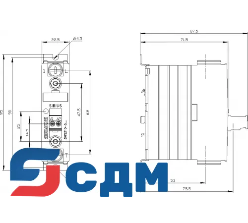3RF2310-3AA02 1-фазный полупроводниковый контактор 3RF23