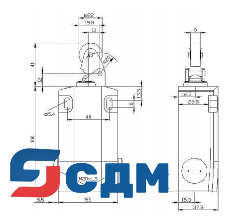 3SE5162-0CE01 XL, Ширина корпуса 56 мм