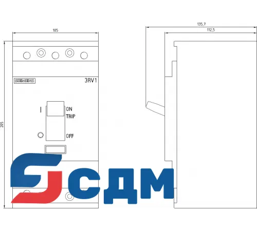 3RV1363-7CN10 Для защиты пусковых комбинаций