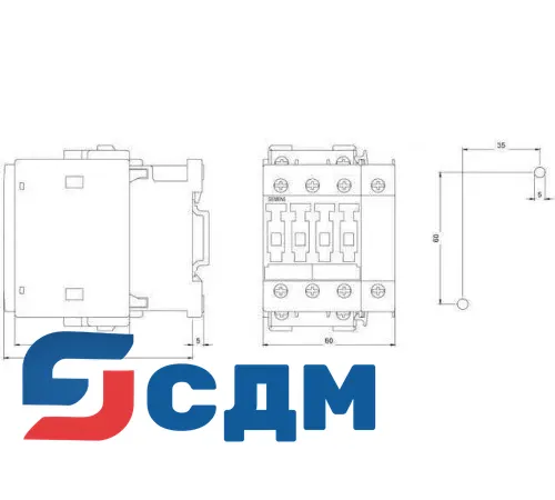 3RT1325-1AB00 Контактор 3RT13, 4-х полюсные (4 S), для коммутации оммической нагрузки (AC-1)