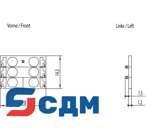 6ES7193-6CP52-2MC0 Рамка цветной кодировки контактов