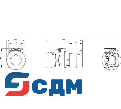 3SU1130-1BA20-1CA0 Кнопка грибовидная