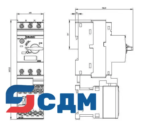 3RA2110-0BA15-1AP0 3RA21 для монтажа на стандартную рейку или для крепления винтами