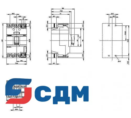 3VA1010-2ED32-0AA0 3VA1 Автоматический выключатель в литом корпусе до 250 А, TM, 400 В, до 70 кА