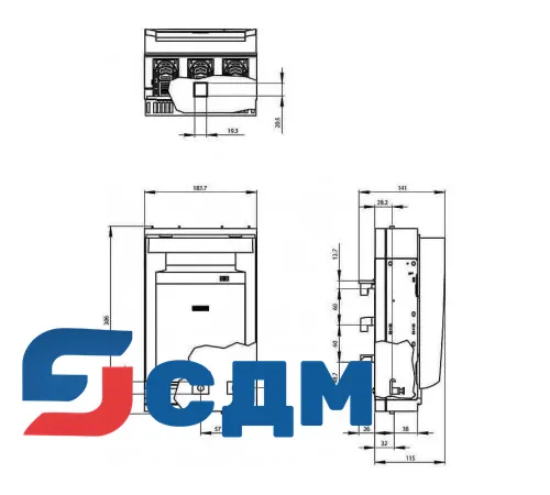 3NP1143-1BC20 Для сборных шин с межосевым расстоянием 60 мм
