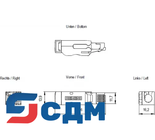 Siemens 6GK1901-1BB12-2AA0 Стандартный кабель IE TP Корд
