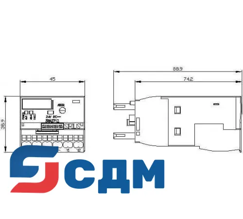 3RA2712-2AA00 Функциональные модули для установки на контакторы SIRIUS 3RT2