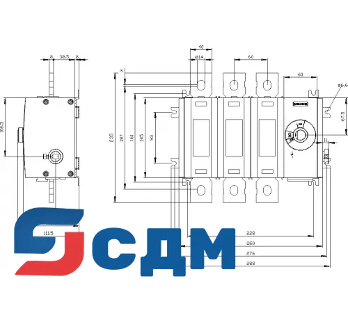 3KD4434-0QE40-0 Выключатель-разъединитель SENTRON