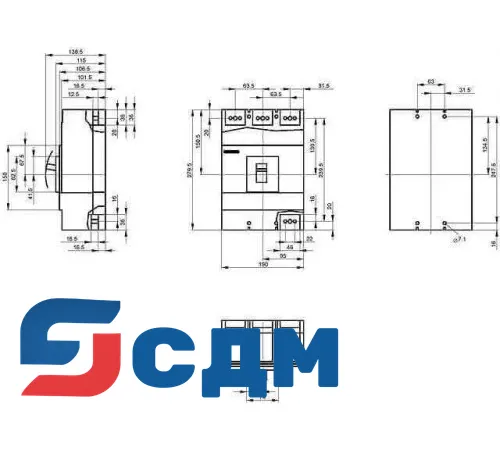 3VL5750-3DC36-.... автоматический выключатель 3 полюсный