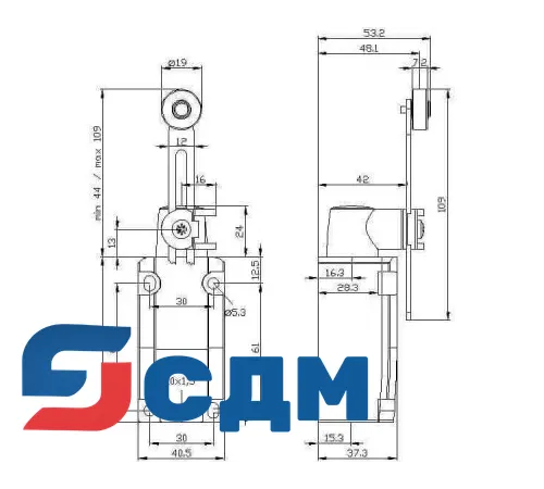 3SE5112-0BH50 Корпуса шириной 40 мм в соответствии с EN 50041