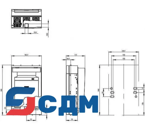 3NP1143-1DA20 Установка на монтажной панели