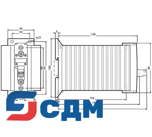 3RF2350-1AA45 1-фазный полупроводниковый контактор 3RF23