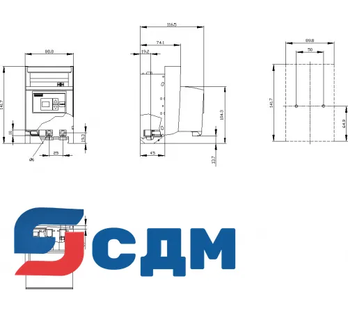 3NP1123-1CA23 Установка на монтажной панели