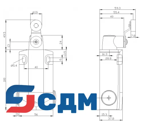 3SE5162-0CH12-1CC1 XL, Ширина корпуса 56 мм