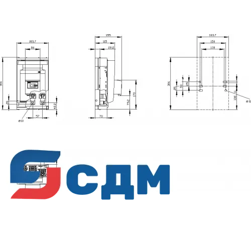 3NP1143-1DA23 Установка на монтажной панели