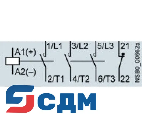 3TG1001-1BB4 Контактор 3TG10 c винтовыми и плоскими клеммами