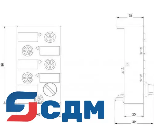 3RK1100-1CQ20-0AA3 Модуль дискретного ввода/вывода К45 с IP67