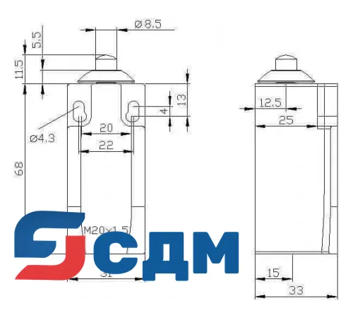 3SE5212-0BB01 Ширина корпуса 31 мм согласно EN 50047