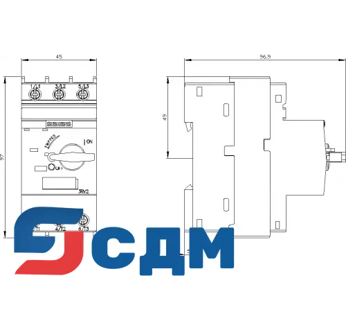 3RV2311-0AC10 Для пусковых сборок