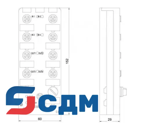 3RK1400-1DQ03-0AA3 Модуль дискретного ввода/вывода К60 с IP67