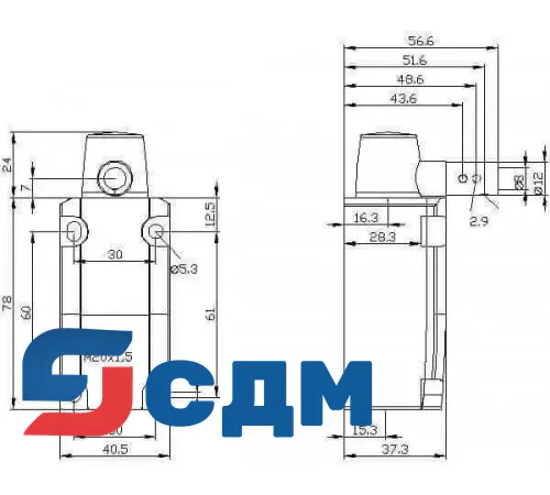 3SE5112-0LU21 Корпус шириной 40 мм согласно EN 50041