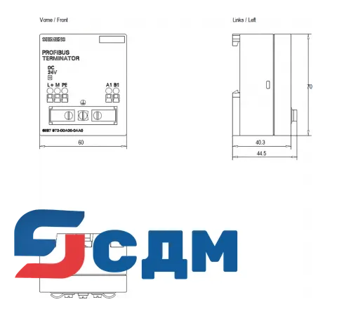 6ES7972-0DA00-0AA0 Активный сетевой терминатор RS 485