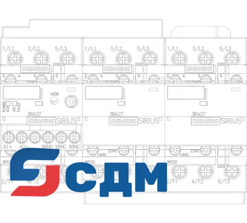 3RA2416-8XH31-1BB4 Контакторные сборки для пуска асинхронных двигателей переключением со звезды на треугольник SIRIUS 3RA24