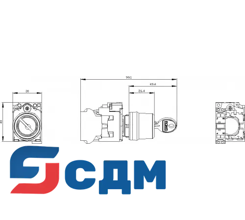 3SU1130-4BF11-3BA0 Выключатель с ключом