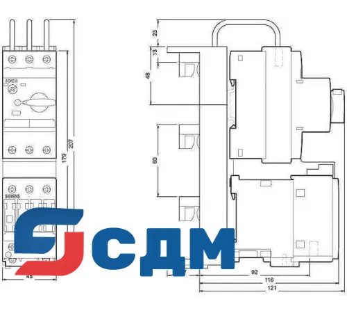 3RA1120-1DD24-0AP0 Сборка прямого пуска SIRIUS для системы сборных шин