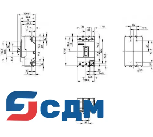 3VL3725-3DC36-.... автоматический выключатель 3 полюсный