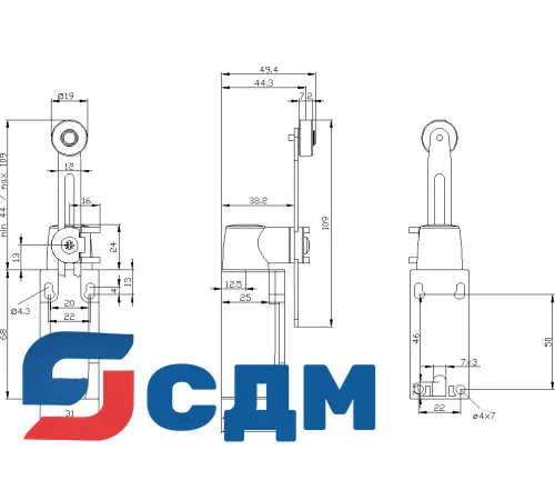 3SE5212-0CK50 Ширина корпуса 31 мм согласно EN 50047