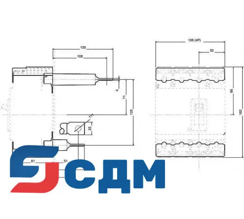 3VL9100-4RN40 Заднее присоединение