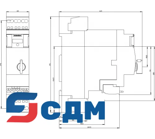 3RA6400-2CB42 Нереверсивный пускатель 3RA64
