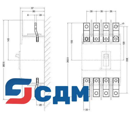 3VL9300-4EC40 Фронтальные соединительные шины