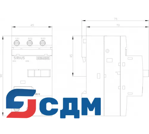 3RV1611-0BD10 Для контроля предохранителей