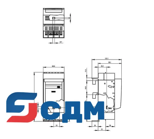 3NP1123-1BC20 Для сборных шин с межосевым расстоянием 60 мм