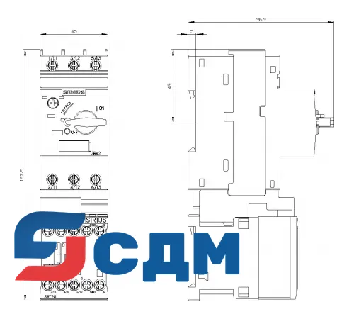 3RA2110-0CA15-1AP0 3RA21 для монтажа на стандартную рейку или для крепления винтами