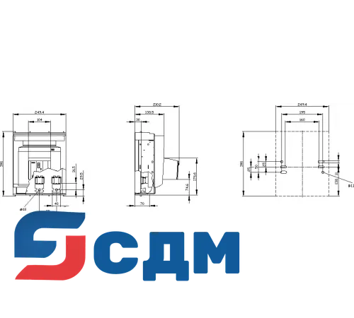3NP1163-1DA11 Установка на монтажной панели