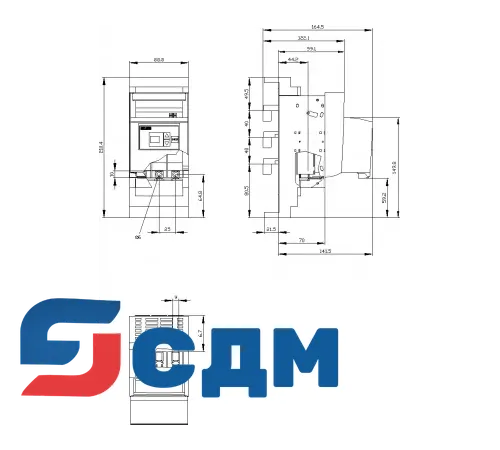3NP1123-1JB23 Для сборных шин с межосевым расстоянием 40 мм