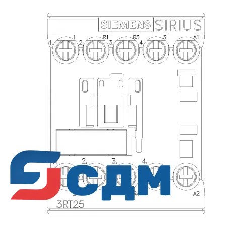 3RT2517-1AB00 4-полюсной контактор SIRIUS 3RT25, 2НО+2НЗ, 4 ... 11 кВт