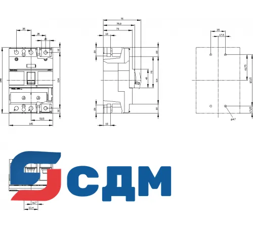 3VA1225-5EF32-0AA0 3VA1 Автоматический выключатель в литом корпусе до 250 А, TM, 400 В, до 70 кА