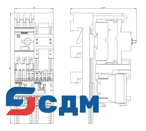 3RA2210-0FH15-2BB4 3RA22 для монтажа на адптер сборных шин с межосевым расстоянием 60 мм